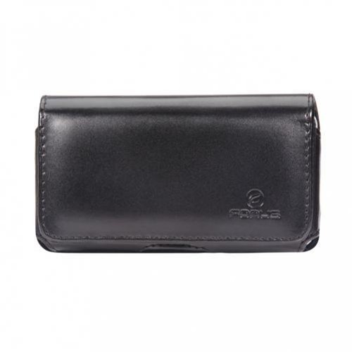 Black leather phone case side - leather,